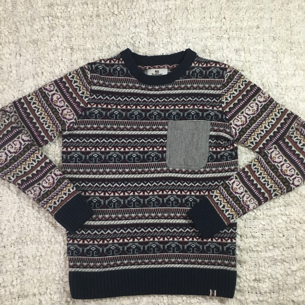 Bellfield Knitted Long Sleeve Crewneck Sweater